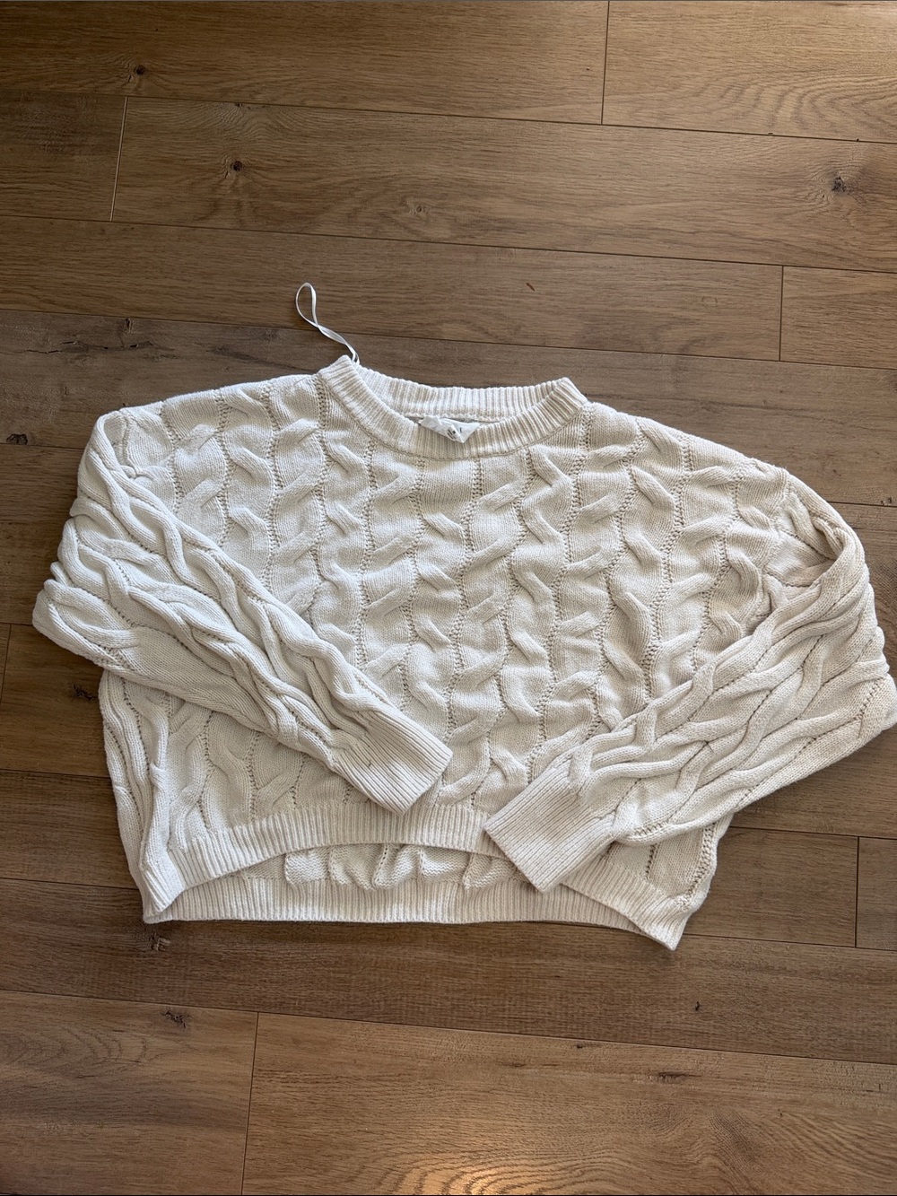 Classic Cable Crewneck Sweater - Cream